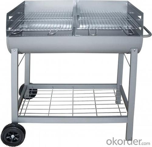 Barrel Charcoal BBQ Grill with Trolley--BA9050B System 1