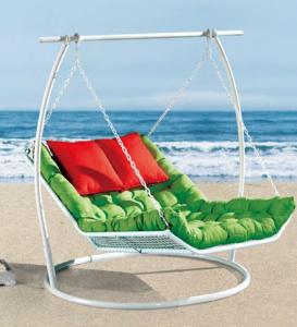 Steel Rattan Double Seats Hanging Chair System 1