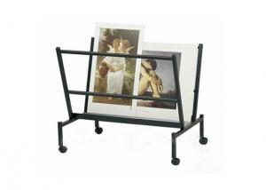 Steel Print and Poster Holder Display Rack With Locking Casters