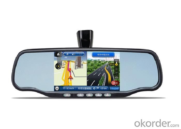 Car Rearview Mirror GPS with DVR Bluetooth AV IN