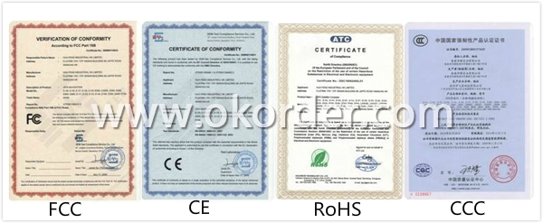 Certificates of Automotive GPS Navigator With 8G Memory