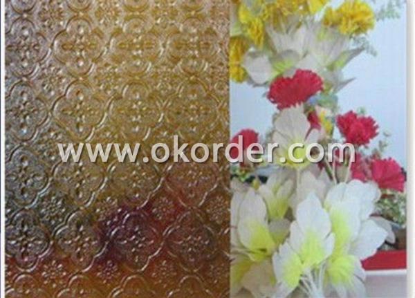  bronze flora patterned glass 