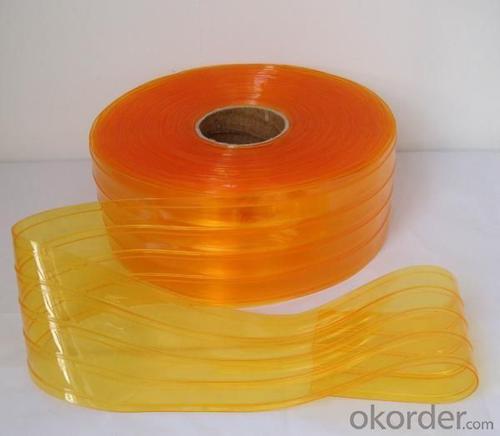 Anti Insect PVC Strip Curtain in Light Amber Color System 1