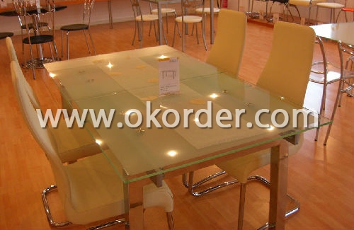 15-19mm silkscreen printing glass for furniture like table, etc.