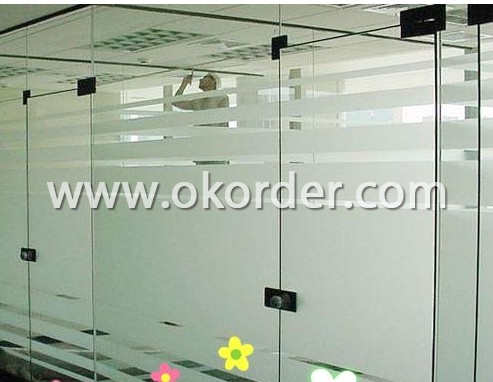 4-5mm clear acid etched glass for partions, windows, etc