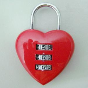 Heart Shape Combination PadLock Handbags Lock
