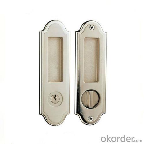 High Security Zinc Alloy Satin Nickel Finish Entrance Sliding Glass Door Lock System 1