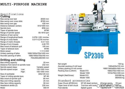 Lathe Mill Combo Machine SP2306 System 1