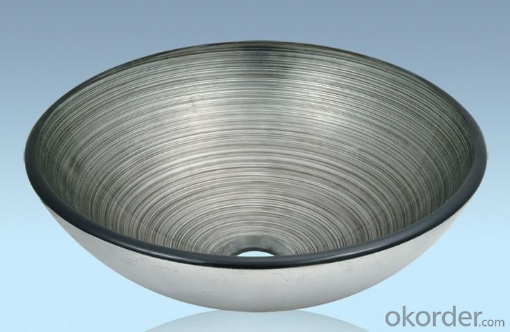 Unique Design Hot Selling Bathroom Product Tempered glass Gray Washbasin System 1