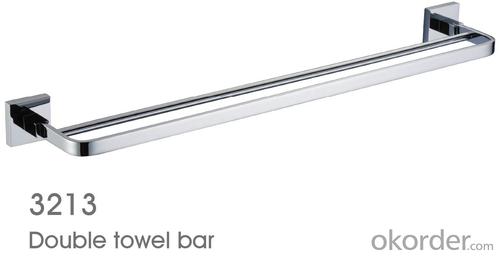 New Design Exquisite Decorative Bathroom Accessories Solid Brass Double Towel Bar System 1