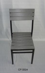 Outdoor Iron and Wood Plastic Board Big Square Chair