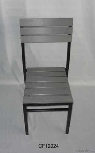 Outdoor Iron and Wood Plastic Board Big Square Chair System 1