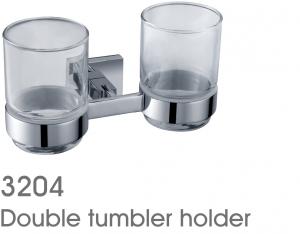 2014 New Design Bathroom Accessories Solid Brass Double Tumbler Holder