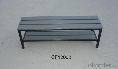 Gray Outdoor Iron and Wood Plastic Board Rectangle Children Chair System 1