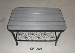 Classical Outdoor Furniture Iron and Wood Plastic Board Rectangle Table