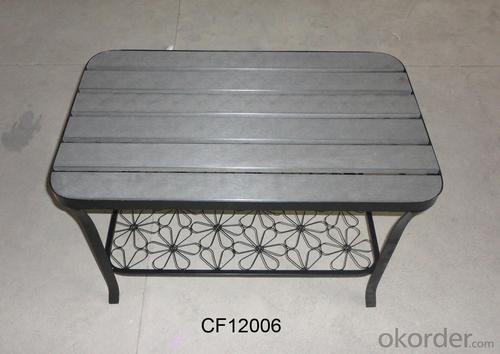 Classical Outdoor Furniture Iron and Wood Plastic Board Rectangle Table System 1