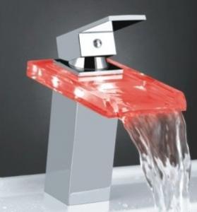 Unique Design Temperature Control Colour Changing Led Bath Faucets Brass Basin Mixer System 1