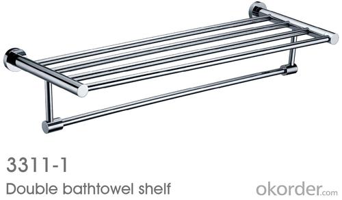 Exquisite Brass 25 Inch Bathroom Shelf With Towel Bar Bathroom Accessories System 1