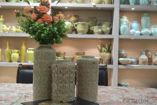 Hot Selling Fashion Home Décor Ceramic Clouds Pattern Flower Vase L System 1