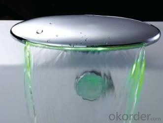 Unique Design Temperature Control Colour Changing Led Bath Faucets Round Basin Mixed System 1