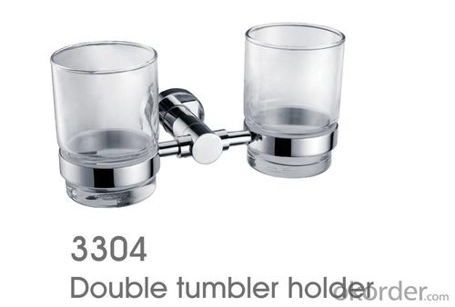 Decorative Exquisite Brass Bathroom Accessories Double Tumbler Holder System 1