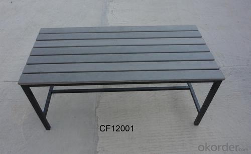 Gray Outdoor Iron and Wood Plastic Board Rectangle Children Table System 1