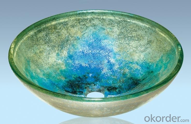 Unique Design Hot Selling Bathroom Product Tempered glass Colorful Ancient Washbasin System 1