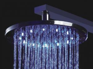 Unique Design Temperature Control Colour Changing Led Bath Faucets 10" Brass Shower Head System 1