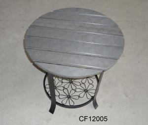 Classical Outdoor Furniture Iron and Wood Plastic Board Round Table