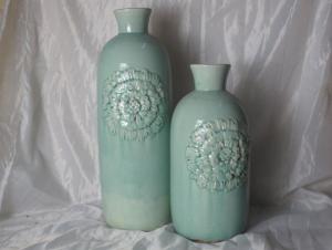 Hot Selling Fashion Home Decorative Ceramic Cylindrical Shape Flower Vase L