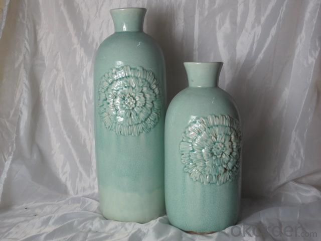 Hot Selling Fashion Home Decorative Ceramic Cylindrical Shape Flower Vase L System 1