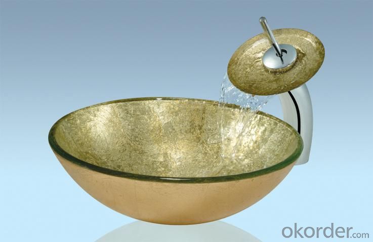 Popular Hot Selling Tempered glass Bathroom Product Light Yellow Waterfall Combination System 1