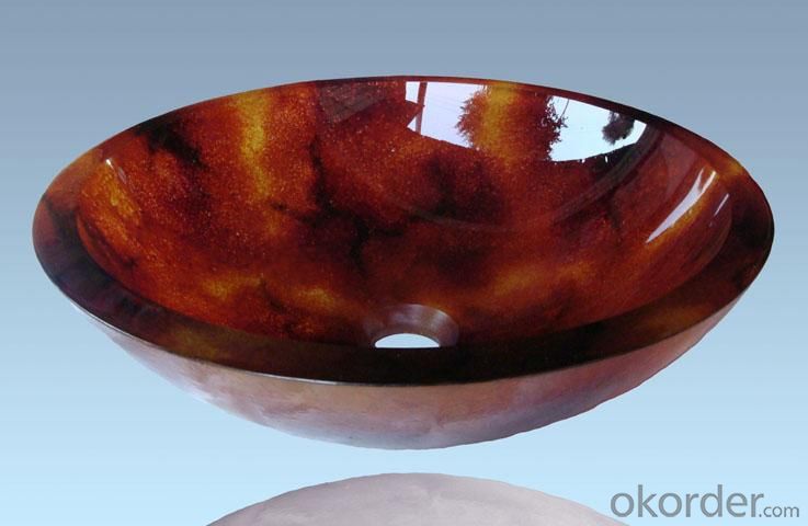 Hot Selling New Design Bathroom Product Tempered glass Wine Red Washbasin System 1