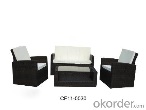 Modern Leisure Rattan Outdoor Garden Furniture One Tea table Two Single Chairs One Lover Sofa System 1