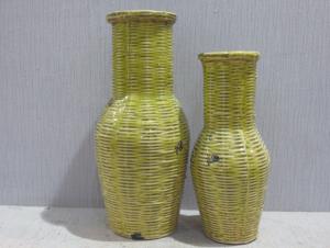 New Design Hot Selling Home Decorative Ceramic Weaving style Flower Vase L
