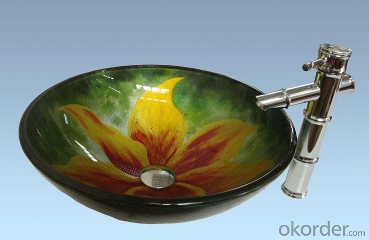 Hot Selling New Design Bathroom Product Tempered glass Hyperbolic Washbasin System 1