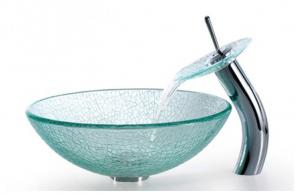 Hot Selling New Design Bathroom Product Tempered glass Translucent Washbasin