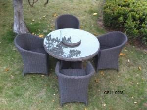 Classical Modern Leisure Rattan Outdoor Garden Furniture One Table Four Oval Chair