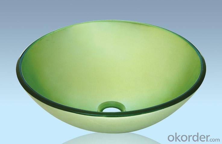 Unique Design Hot Selling Bathroom Product Tempered glass Light Green Washbasin System 1