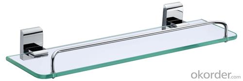 Decorative Organize Exquisite Bathroom Accessories Solid Brass Glass Shelf System 1