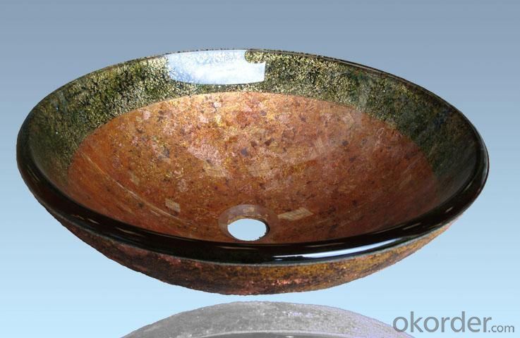Hot Selling New Design Bathroom Product Tempered glass Colorful Washbasin System 1