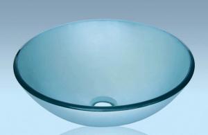 Unique Design Hot Selling Bathroom Product Tempered glass Light Blue Washbasin System 1