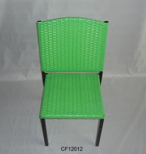 Classical Outdoor Furniture Iron and PE Rattan  Green Children Chair System 1