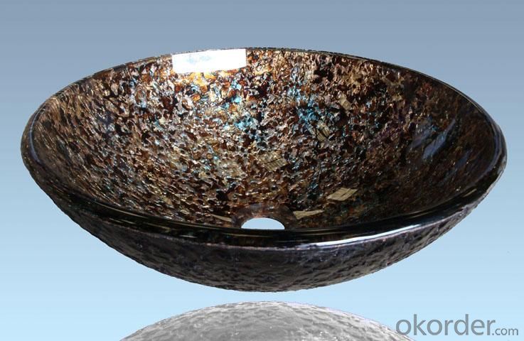 Hot Selling New Design Bathroom Product Tempered glass Dark Color Washbasin System 1