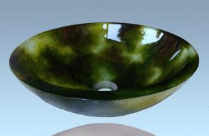 Hot Selling New Design Bathroom Product Tempered glass Dark Green Washbasin System 1