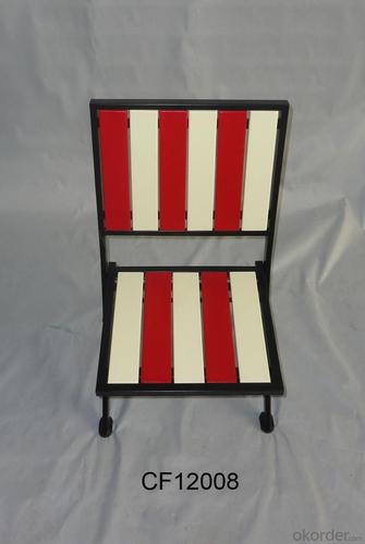 Classical Outdoor Furniture Iron and Solidwood Red Children Chair System 1