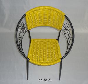 Classical Outdoor Furniture Iron and PE Rattan Yellow Children Chair System 1