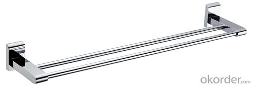 Decorative Organize Exquisite Bathroom Accessories Solid Brass Double Towel Bar System 1