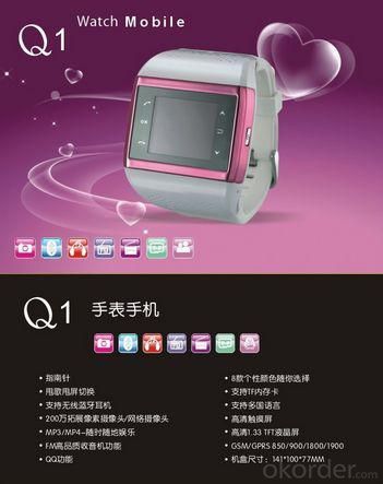 Mobile Phones Android Smart Watch Q1 SNS Touch Screen Bluetooth USB System 1