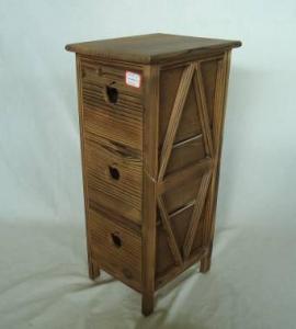 Home Storage Cabinet Roasted Pine Wood Cabinet With 3 Drawers System 1